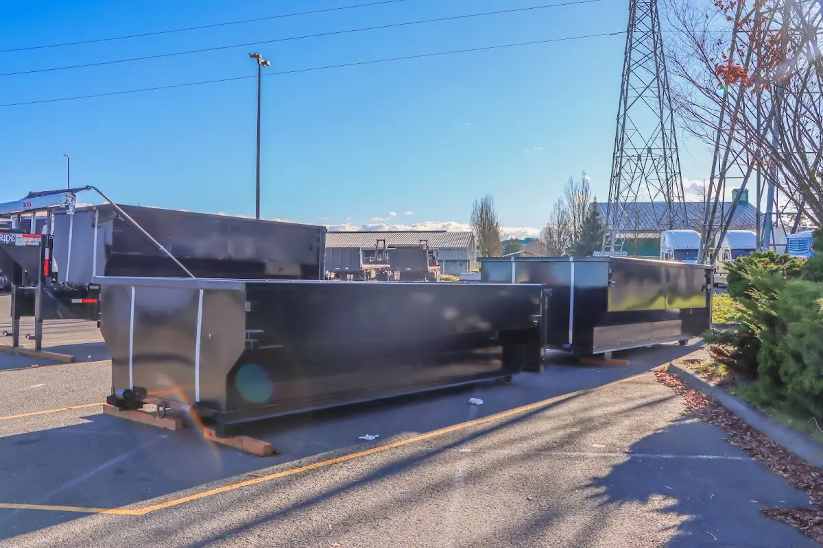 Roll-off dumpster ready for waste disposal at job site for Estate Cleanout Dumpster Rental in Catonsville
